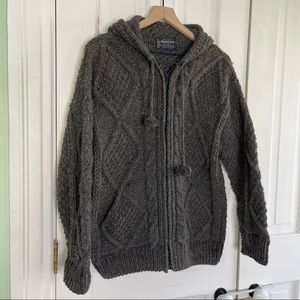 Sisandina 100% Wool Grey Zip Up Sweater